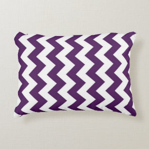 Purple and White Zigzag Decorative Cushion