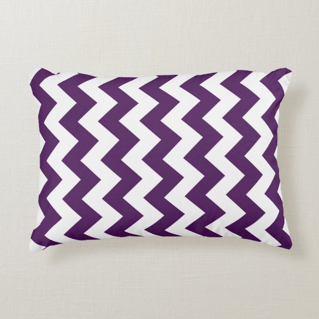 Purple and White Zigzag Decorative Cushion (Front)