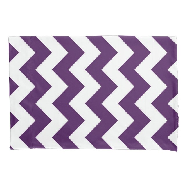 Purple and White Zigzag Geometric Pattern Pillowcase (Front)