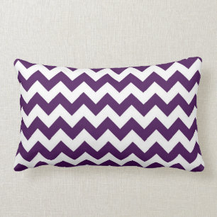 Purple and White Zigzag Lumbar Cushion
