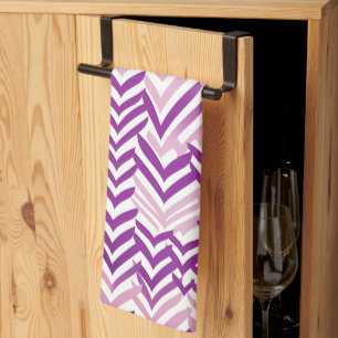 Purple and white ZigZag Tea Towel