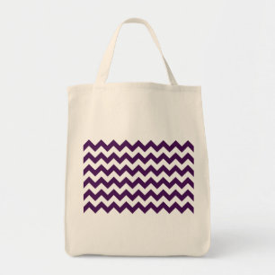 Purple and White Zigzag Tote Bag