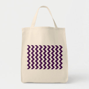 Purple and White Zigzag Tote Bag