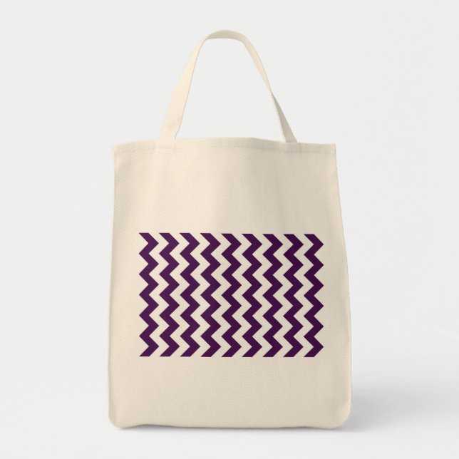 Purple and White Zigzag Tote Bag (Front)