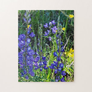 Purple and Yellow Alpine Flowers Jigsaw Puzzle
