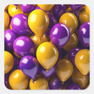 Purple and Yellow Balloons Square Sticker