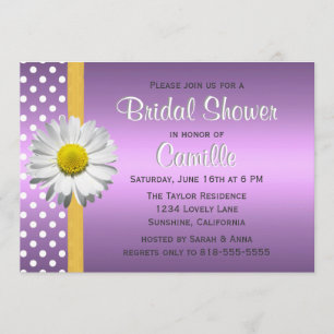 Purple and Yellow Daisy Bridal Shower Invitation