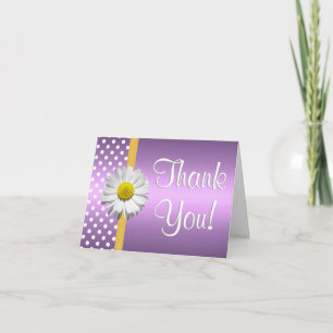 Purple and Yellow daisy Thank you card