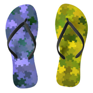 Purple and Yellow  Flip Flops