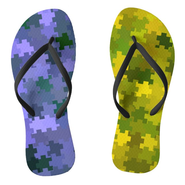 Purple and Yellow  Flip Flops (Footbed)