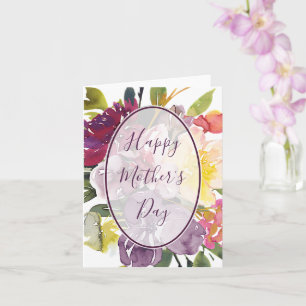 Purple and yellow floral Mother's Day Card