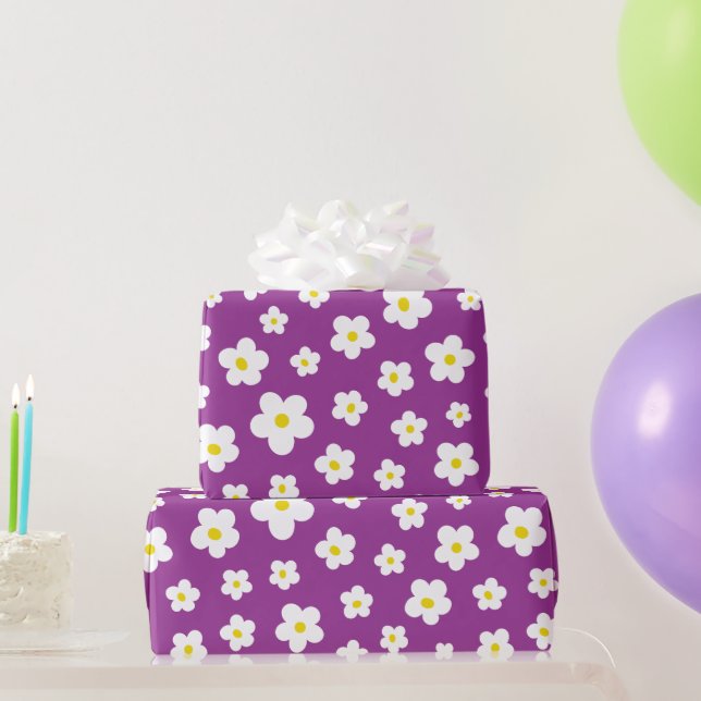 Purple And Yellow flower  Wrapping Paper (Party Gifts)