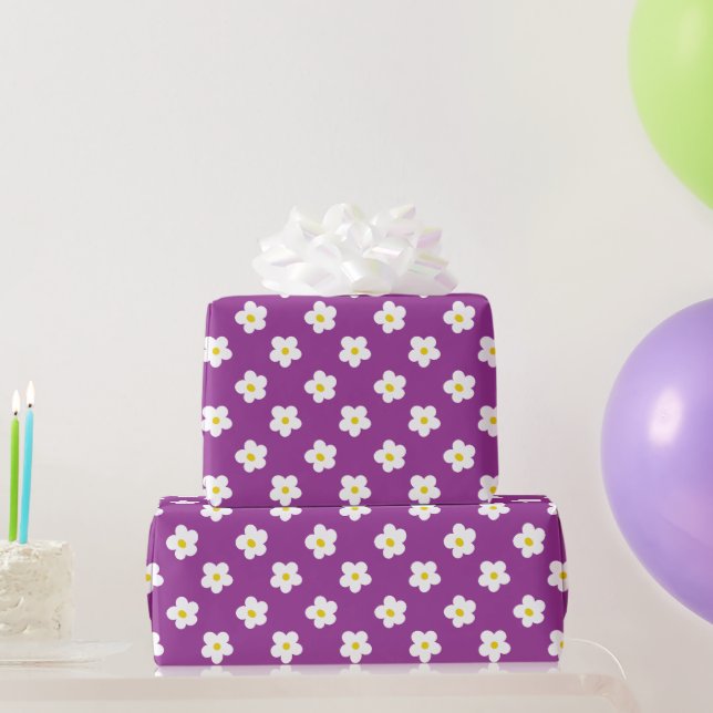 Purple And Yellow flower  Wrapping Paper (Party Gifts)