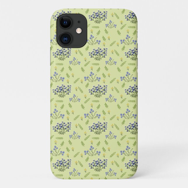 purple and yellow flowers pattern Case-Mate iPhone case (Back)