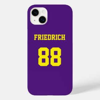 Purple and Yellow Jersey Name Number Case-Mate iPhone 14 Plus Case