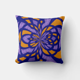 Purple and Yellow Mosaic Abstract Art Cushion