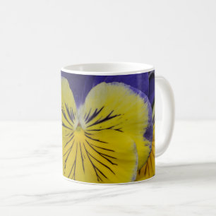 Purple and yellow pansy flower coffee mug