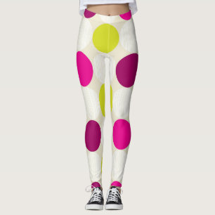 Purple and yellow polka dots legging