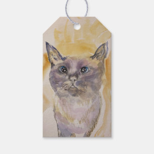 Purple and yellow, Pretty kitty gift tag