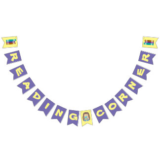 Purple and yellow reading corner banner