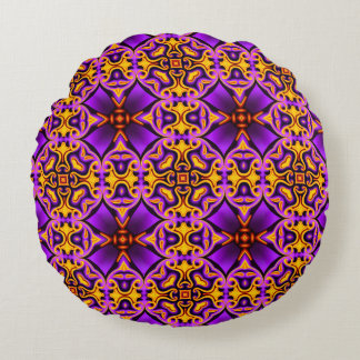 Purple and Yellow Round Pillow