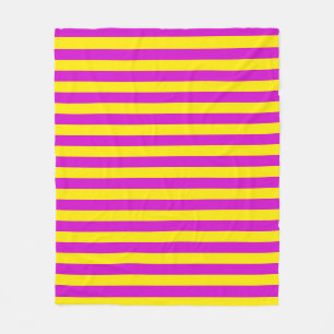 Purple and Yellow Stripes Design Fleece Blanket