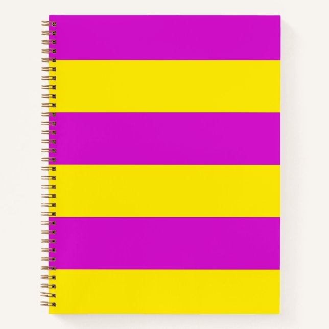Purple and Yellow Stripes Design Notebook (Front)