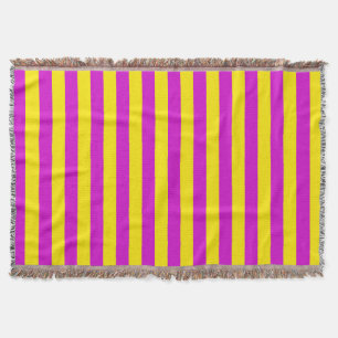 Purple and Yellow Stripes Design Throw Blanket