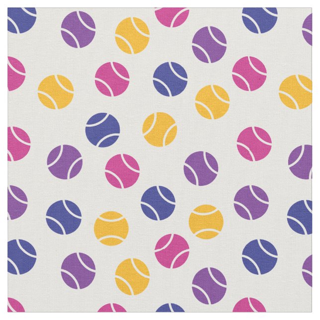 Purple and yellow tennis balls custom tile  fabric (Close Up)