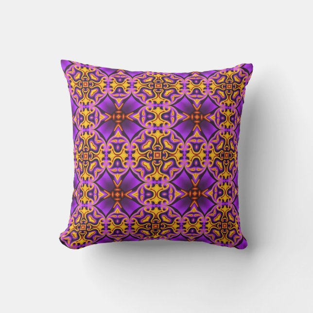 Purple and Yellow Throw Pillow (Front)
