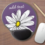Purple and Yellow Whimsical Daisy Custom Text Gel Mouse Mat<br><div class="desc">A zen and whimsical,  hipster piece of art. You can add a name,  monogram or other custom text. If you need to move the art around,  click on the customise button to make changes.</div>
