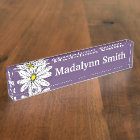 Purple and Yellow Whimsical Daisy Custom Text