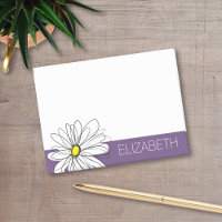 Purple and Yellow Whimsical Daisy Custom Text