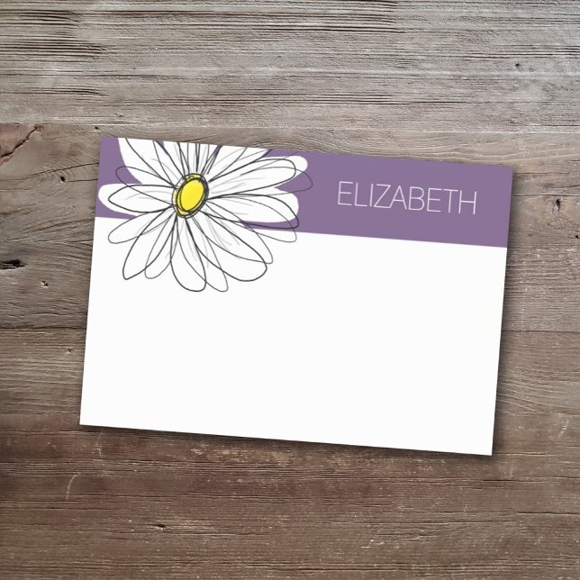 Purple and Yellow Whimsical Daisy Custom Text Post-it Notes (Creator Uploaded)