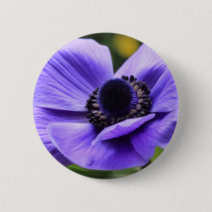 Purple Anemone 6 Cm Round Badge