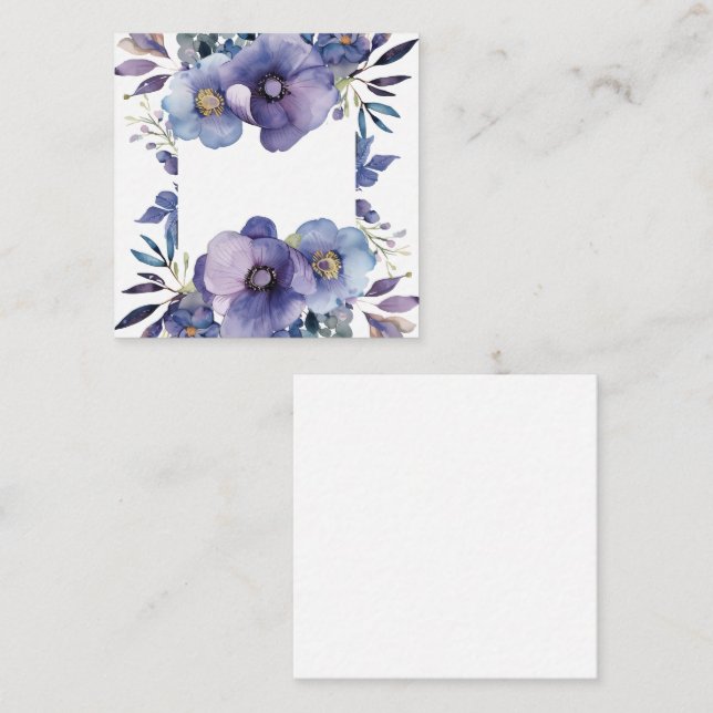Purple Anemone Floral Border Card (Front/Back)