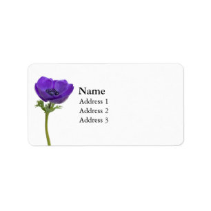 Purple Anemone Flower Label