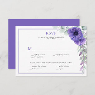 Purple Anemone Greenery Double Frame RSVP