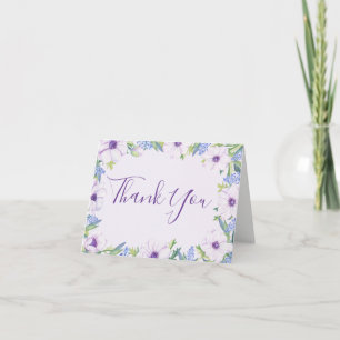 Purple Anemone Hyacinth Spring Thank You Card