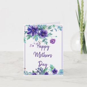Purple anemone Mother's Day Card