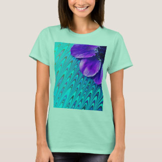 Purple anemone on patterned background T-Shirt