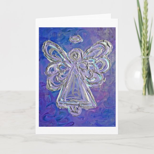 Purple Angel Greeting Card (Front)