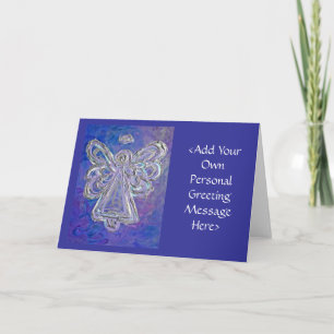 Purple Angel Greeting Card or Note Cards with Cust