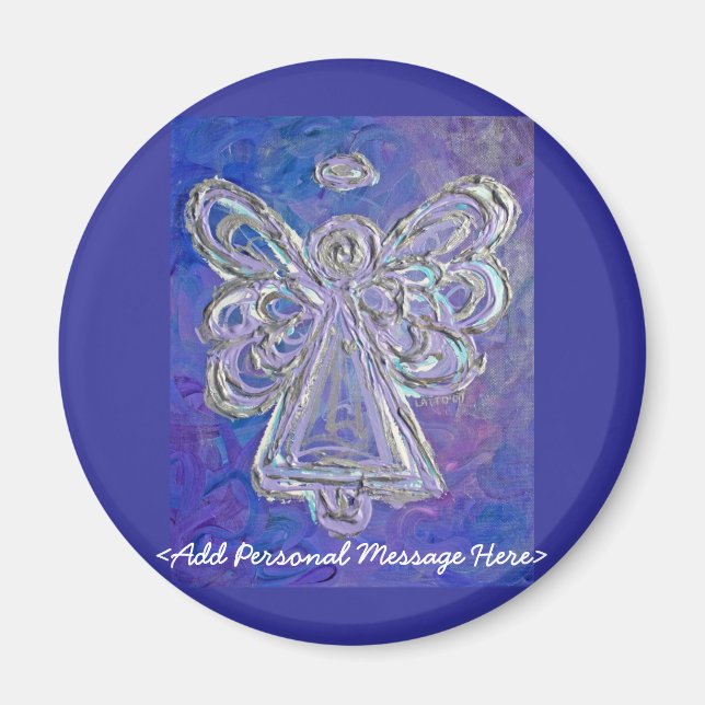 Purple Angel Magnet with Customised Message (Front)