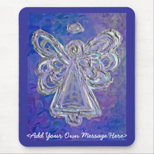Purple Angel Mousepad with Customised Message