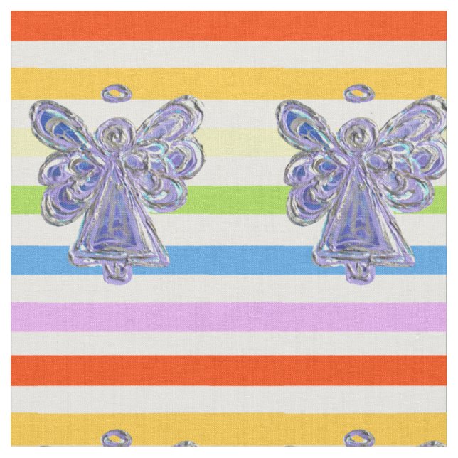 Purple Angel Rainbow Stripe Fabric Art Material (Close Up)