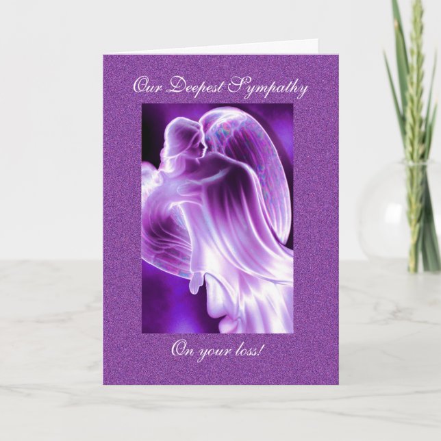 Purple Angel Sympathy Card (Front)