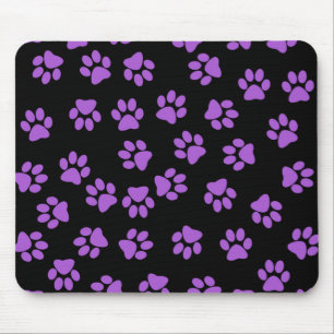 Purple Animal Footprints Mouse Mat