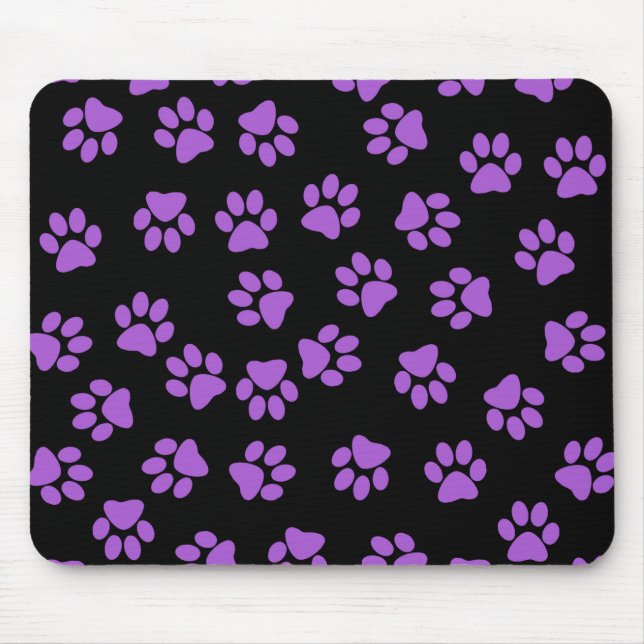 Purple Animal Footprints Mouse Mat (Front)