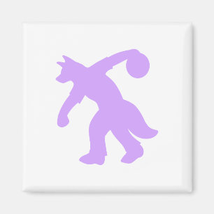 Purple Anthropomorphic Canine Bowling Magnet 0002